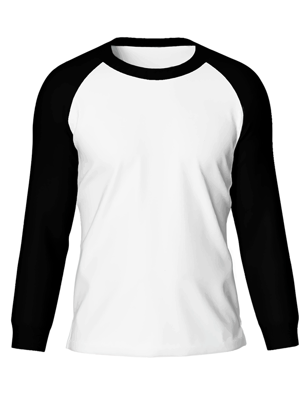 Женский классический лонгслив реглан с черными рукавами и белым телом