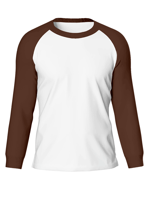 Женский классический лонгслив реглан с шоколадными рукавами и белым телом