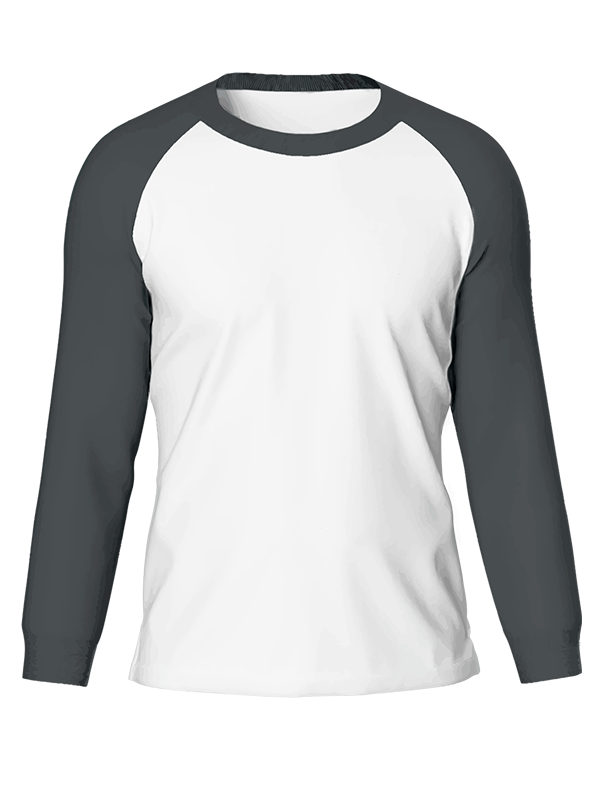 Женский классический лонгслив реглан с графитовыми рукавами и белым телом