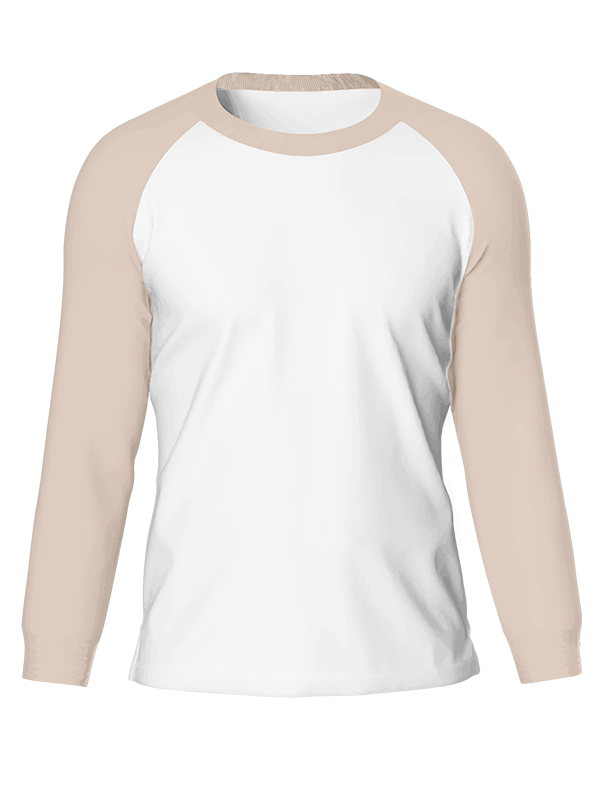 Женский классический лонгслив реглан с серо-кремовыми рукавами и белым телом
