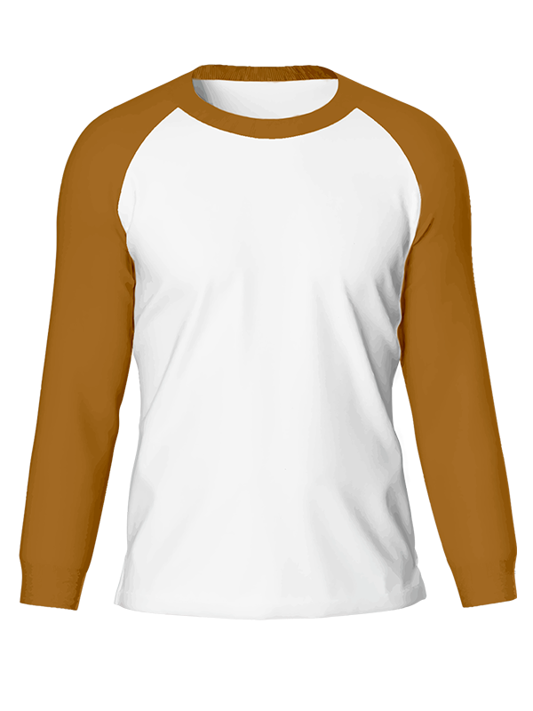 Женский классический лонгслив реглан с горчичными рукавами и белым телом