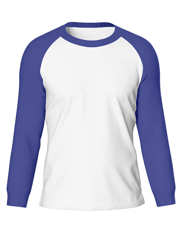 Женский классический лонгслив реглан с вери-пери  рукавами и белым телом