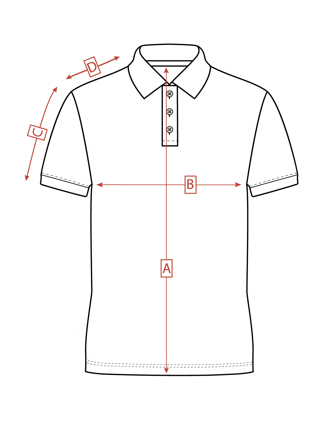 Размерная сетка поло рубашки