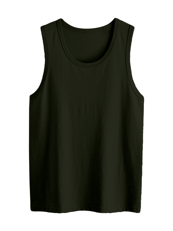 Мужская классическая майка пыльно тёмно-зеленого цвета