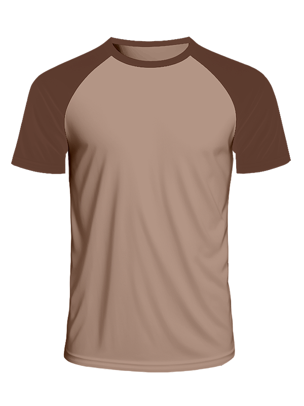 Мужская классическая футболка реглан с шоколадными рукавами и кофейным телом