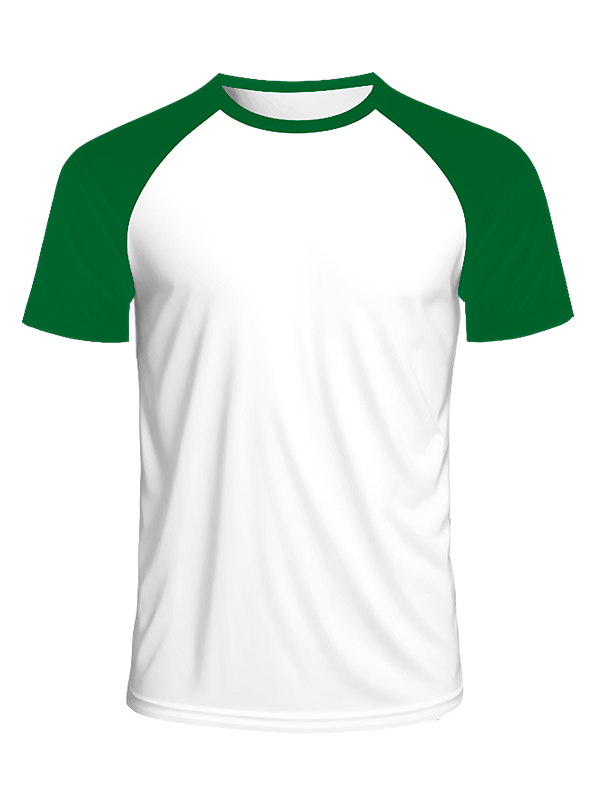 Мужская классическая футболка реглан с рукавами и белым телом