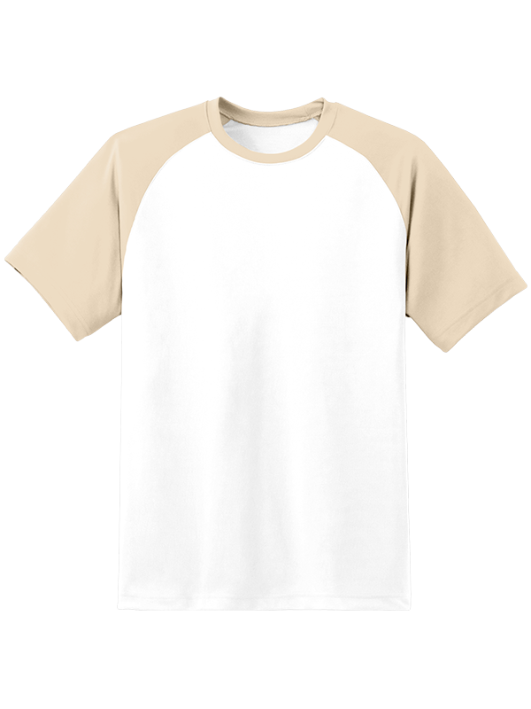 Женская оверсайз футболка реглан с бежевыми рукавами и белым телом