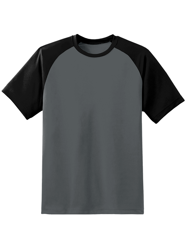 Женская оверсайз футболка реглан с чёрными рукавами и графитовым телом