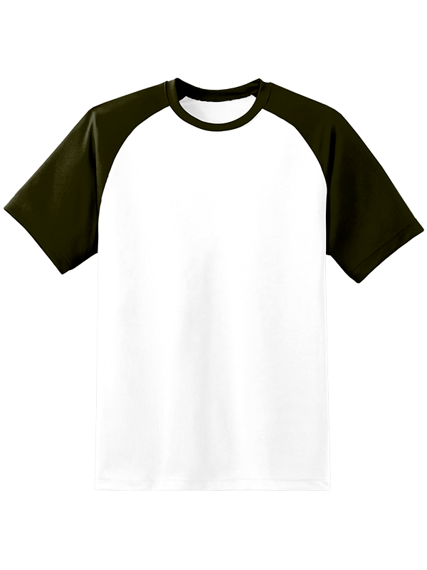 Женская оверсайз футболка реглан с тёмно-зелеными рукавами и белым телом