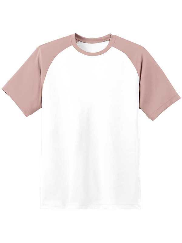 Женская оверсайз футболка реглан с пыльно-розовыми рукавами и белым телом