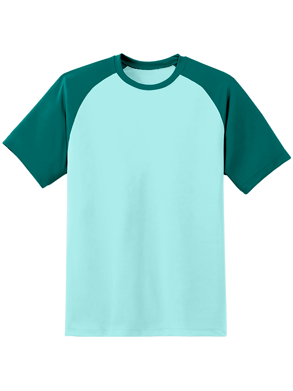 Женская оверсайз футболка реглан с изумрудными рукавами и мятным телом