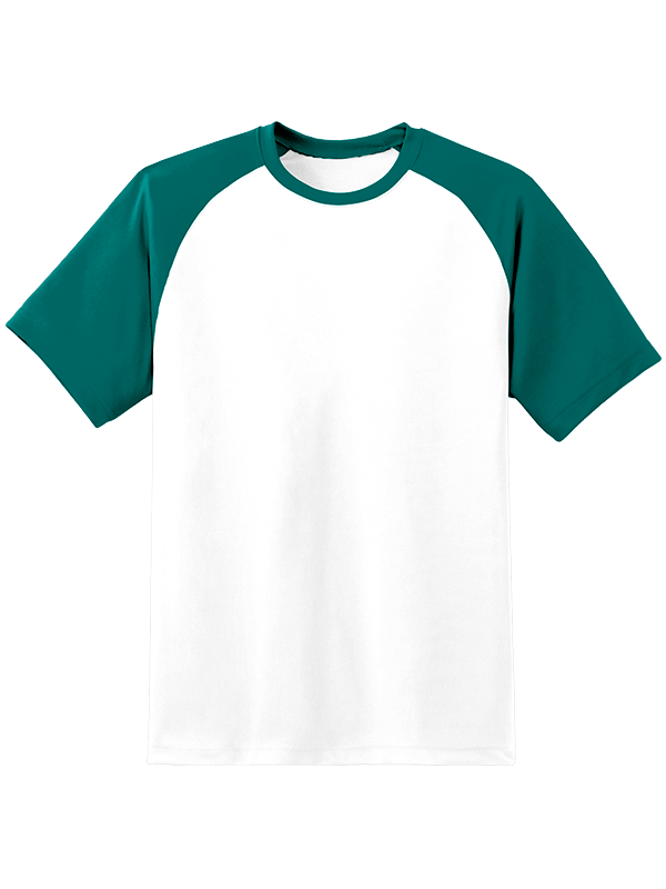 Женская оверсайз футболка реглан с изумрудными рукавами и белым телом