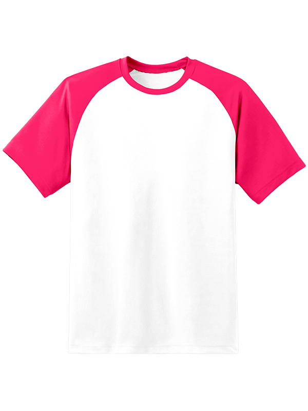Женская оверсайз футболка реглан с фуксия рукавами и белым телом