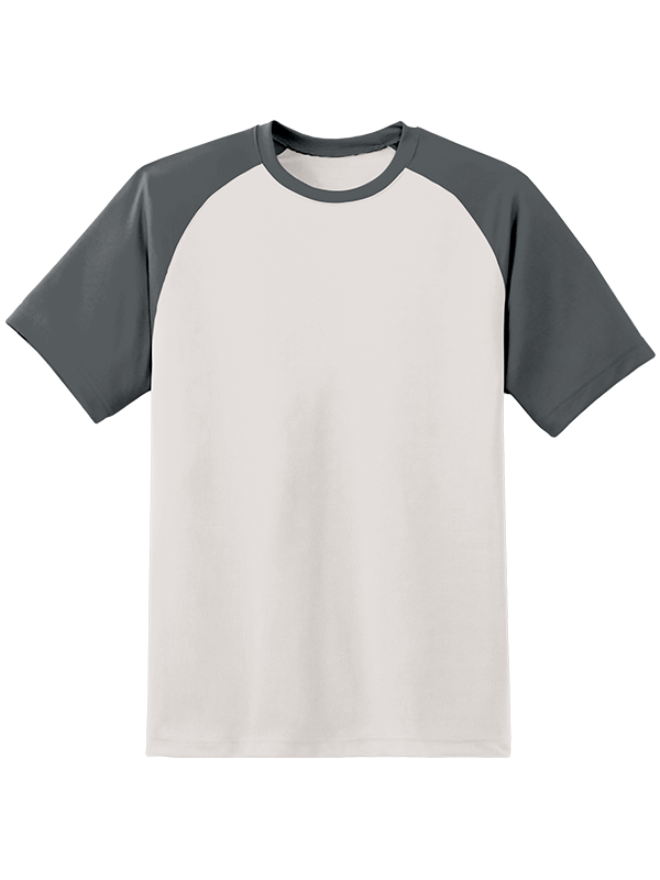 Женская оверсайз футболка реглан с графитовыми рукавами и светло-серым телом