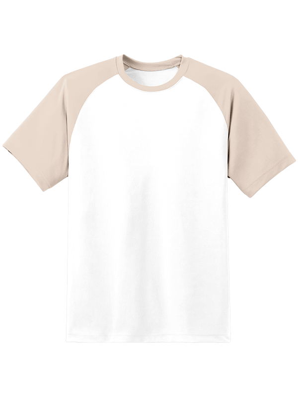 Женская оверсайз футболка реглан с серо-кремовыми рукавами и белым телом