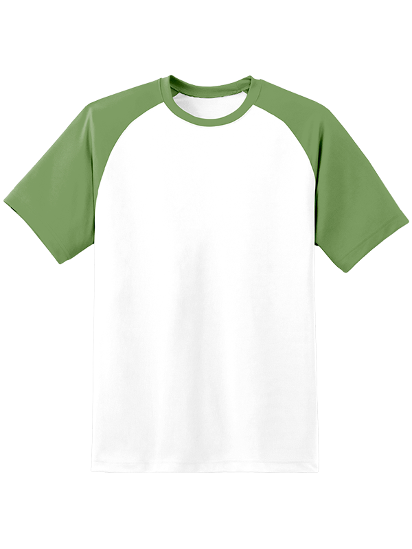 Женская оверсайз футболка реглан  с болотными рукавами и белым телом