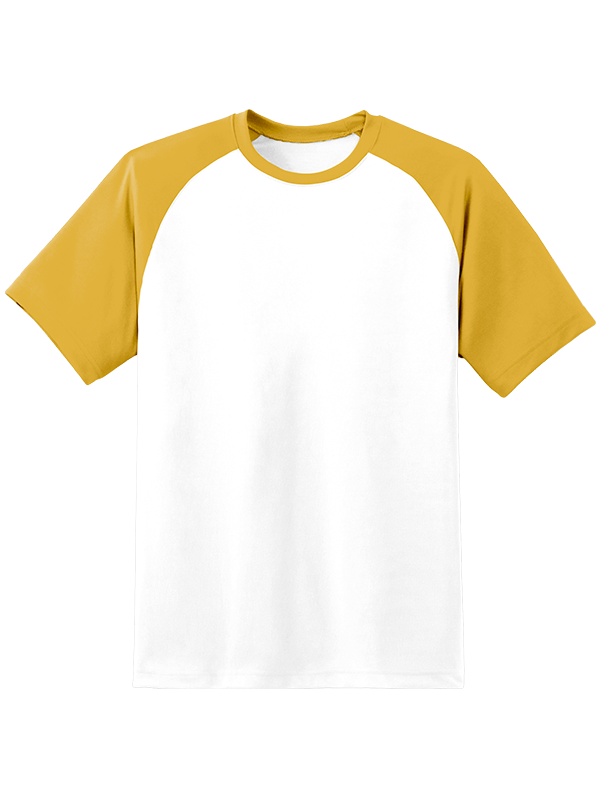 Женская оверсайз футболка реглан с охра рукавами и белым телом