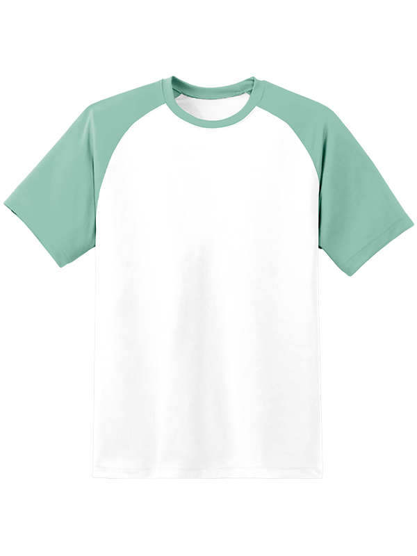 Женская оверсайз футболка реглан с аквамариновыми рукавами и белым телом