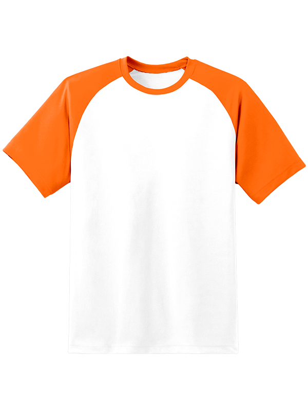 Женская оверсайз футболка реглан с оранжевыми рукавами и белым телом