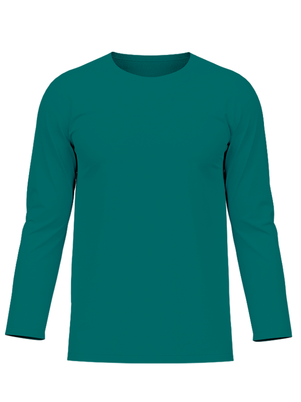 Женский классический лонгслив изумрудного цвета