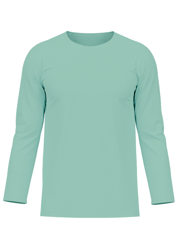 Женский классический лонгслив аквамаринового цвета