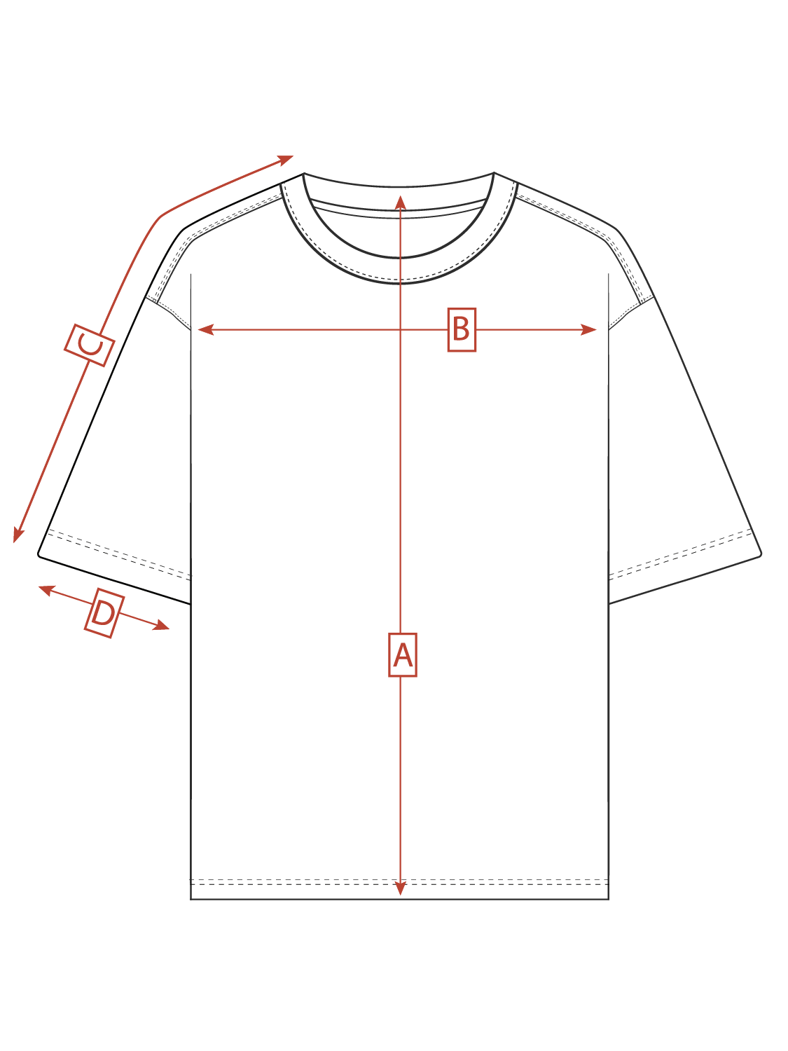Размерная сетка женской футболки оверсайз